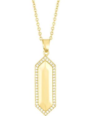 Adornia Cz 14K Plated Necklace - Metallic