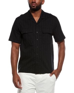 Onia Linen-Blend Utility Shirt - Black