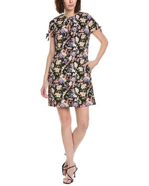 Cece Bow Detail Keyhole Linen-Blend Mini Dress - White