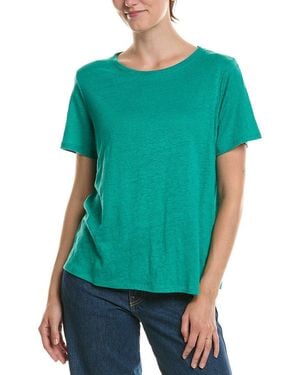 Eileen Fisher Crew Linen T-Shirt - Green