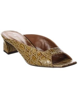 Giuseppe Zanotti Mya 45 Croc-Embossed Leather Sandal - Brown