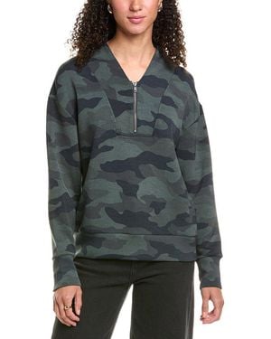 Vintage Havana Printed Cloud Fleece 1/4-Zip Pullover - Grey