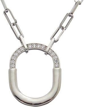 Juvell 18K Plated Cz Link Necklace - Metallic
