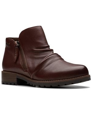 Clarks Nissini Top Wp Leather Bootie - Brown