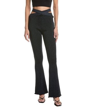 3.1 Phillip Lim Marled Lurex Rib Crossover Flare Pant - Black