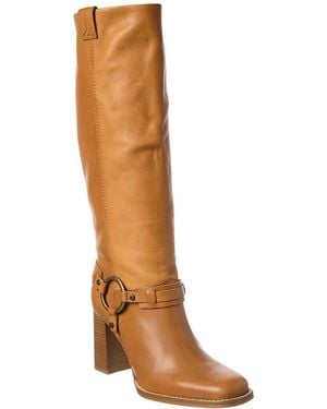 Free People Heidi Harness Tall Leather Boot - Brown
