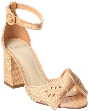 Alexandre Birman Maxi Clarita Embroidery 75 Raffia & Leather Sandal - Natural