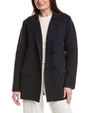 English Factory Polo Long Double-Breasted Cardigan - Black