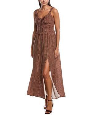 Saltwater Luxe Linen-Blend Midi Dress - Brown