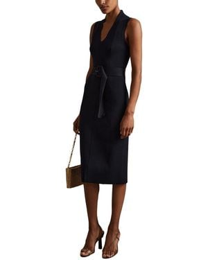Reiss Ella Knitted Rib Dress - Black