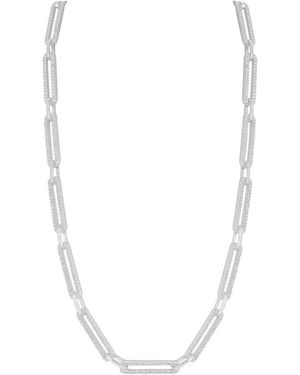 Chloe and Madison Silver Cz Choker Necklace - White