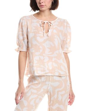 Michael Stars Genevieve Printed Top - White