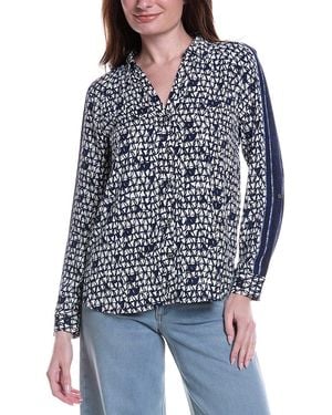NIC+ZOE Etched Angles Shirt - Blue