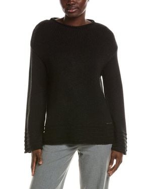 Halston Long Sleeve Crew Neck Sweater - Black