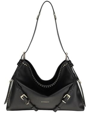 Givenchy Large Voyou Leather Shoulder Bag - Black