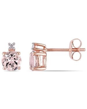 Rina Limor 10K Rose 0.98 Ct. Tw. Diamond & Morganite Earrings - Pink