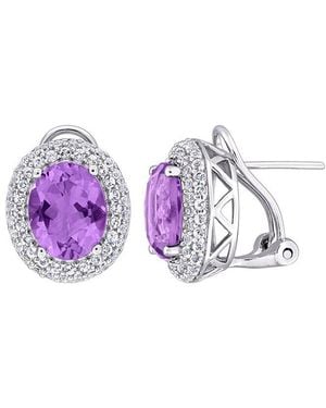 Rina Limor 5.44 Ct. Tw. Amethyst, Topaz Leverback Earrings - Purple