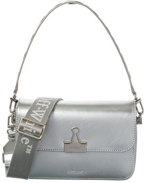 Off-White c/o Virgil Abloh Binder Medium Leather Clutch - Grey