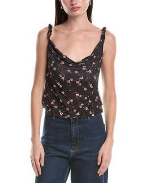 AFRM Asher Mesh Cowl Top - Black