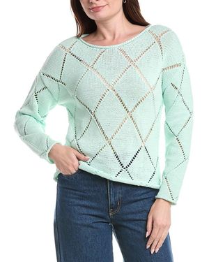 Joseph A Open Pattern Sweater - Green