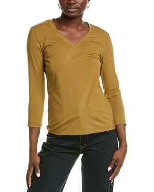 Lafayette 148 New York 3/4-Sleeve Top - Yellow