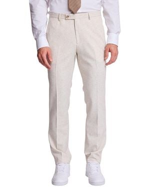 Paisley & Gray Downing Linen-Blend Pant - White