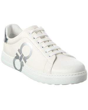 Ferragamo Number Leather Trainer - White