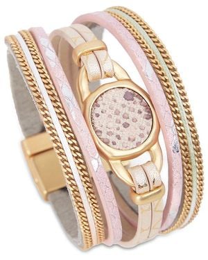 Saachi Plated Medallion Bracelet - White