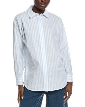 Anne Klein Metallic Stripe Shirt - White