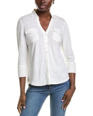 J.McLaughlin Brynn Linen-Blend Top - White