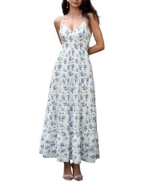 Amanda Royal Maxi Dress - Blue