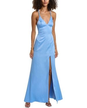 Liv Foster Satin Mermaid Gown - Blue
