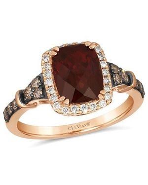 Le Vian 14K Rose 3.21 Ct. Tw. Diamond & Garnet Cocktail Ring - Brown