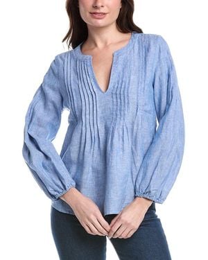 Tommy Bahama Coastalina Pintuck Linen Peasant Top - Blue