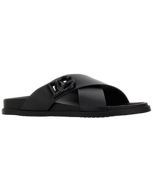 Dolce & Gabbana Leather Slide - Black