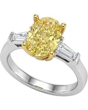 Lab Grown Diamonds 14K 4.00 Ct. Tw. Lab-Grown Diamond 3 Stone Engagement Ring - Metallic