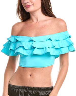 Kate Spade Ruffle Bra Bikini Top - Blue