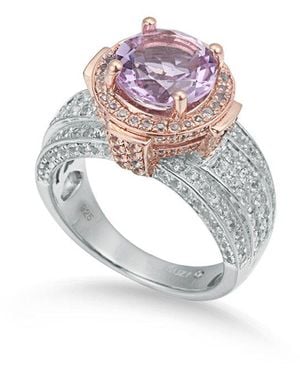 Suzy Levian Two-Tone 4.85 Ct. Tw. Gemstone Statement Ring - White