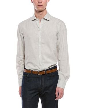Isaia Cashmere-Blend Mix Sport Shirt - Grey