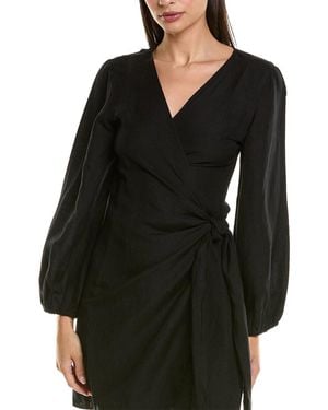 Tommy Bahama St. Lucia Linen-Blend Wrap Dress - Black