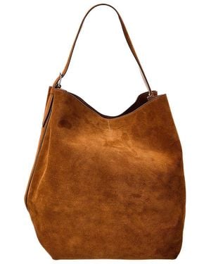 TOTEME Belted Suede Tote - Brown