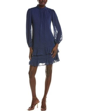 Maison Tara Long Sleeve Mini Dress - Blue
