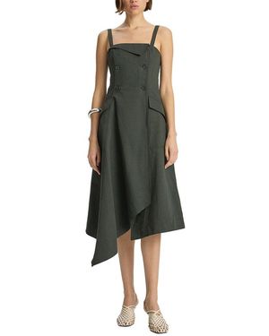 A.L.C. Scarlett Linen-blend Midi Dress - Green