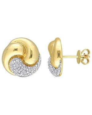 Rina Limor 14K 0.24 Ct. Tw. Diamond Love Knot Earrings - Metallic