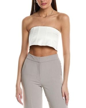 Brunello Cucinelli Silk-Blend Bandeau Top - Grey