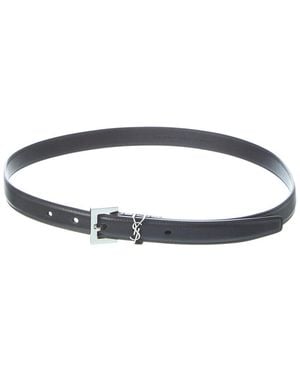 Saint Laurent Monogram Leather Belt - Blue