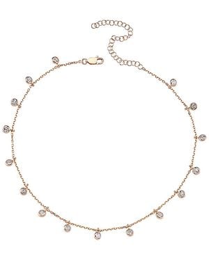 Amorium 18k Yellow Gold Plated Cz Carina Choker Necklace - Metallic
