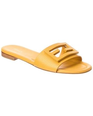 Fendi Tube Leather Sandal - Yellow