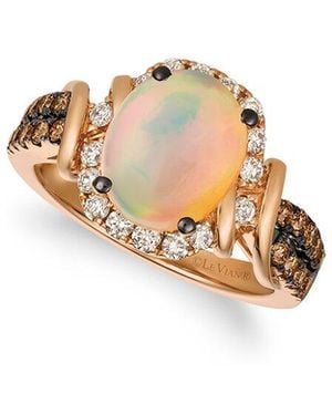 Le Vian Balance 14K Rose 1.56 Ct. Tw. Diamond & Opal Cocktail Ring - White
