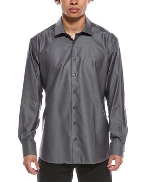 Eterna Twill Kent Shirt - Grey